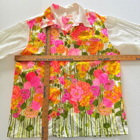 VTG Pomare Tahiti White Floral Hawaiian Shirt Short Sleeve Unisex Button Down L - Picture 5 of 6